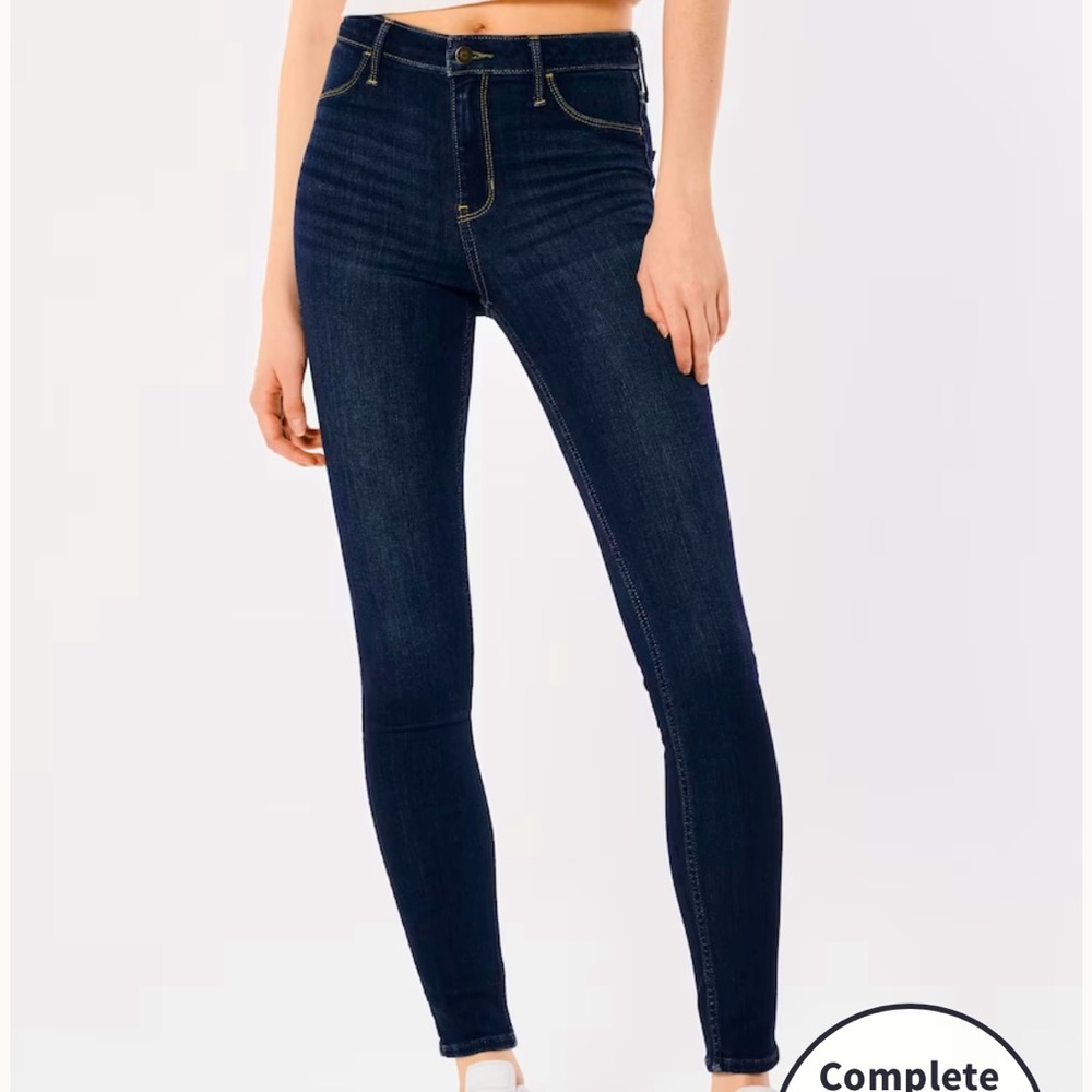👖Hollister 5S HIGH-RISE DARK WASH JEAN LEGGINGS